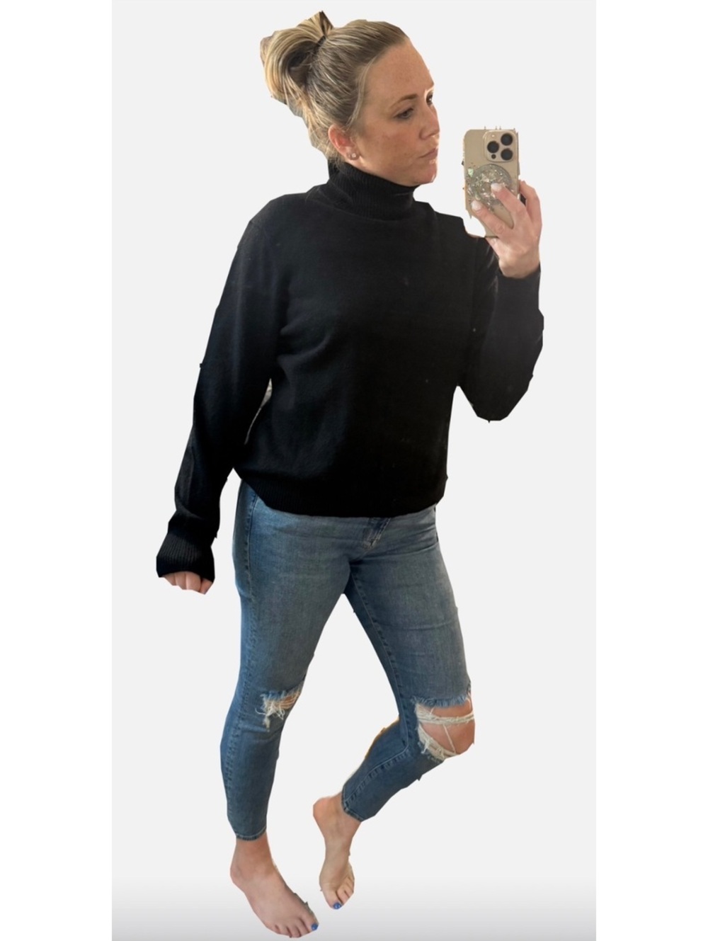 Pursuits Ltd. 100% Cashmere Black Turtle Neck Sweater Women’s Size XL